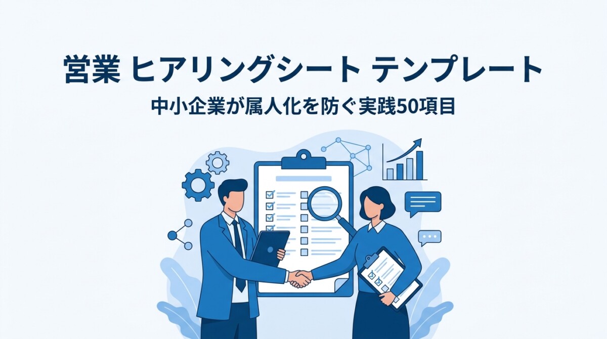 営業 ヒアリングシート テンプレート|中小企業が属人化を防ぐ実践50項目