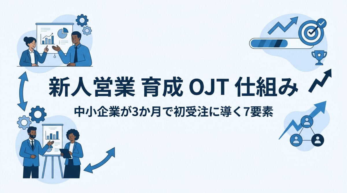新人営業 育成 OJT 仕組み|中小企業が3か月で初受注に導く7要素