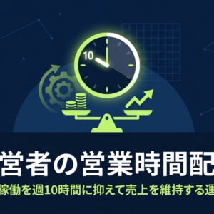 経営者の営業時間配分|社長稼働を週10時間に抑えて売上を維持する運用法