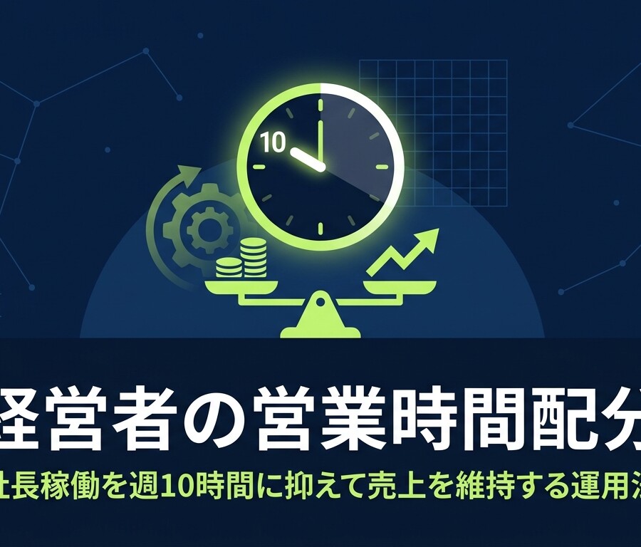 経営者の営業時間配分|社長稼働を週10時間に抑えて売上を維持する運用法