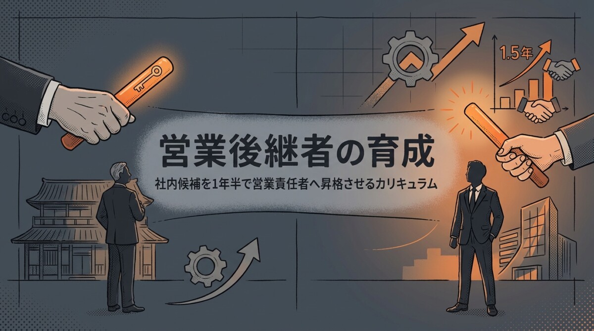 営業後継者の育成|社内候補を1年半で営業責任者へ昇格させるカリキュラム