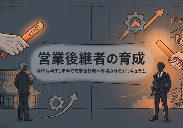 営業後継者の育成｜社内候補を1年半で営業責任者へ昇格させるカリキュラム