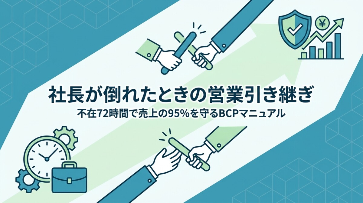 社長が倒れたときの営業引き継ぎ｜不在72時間で売上の95%を守るBCPマニュアル