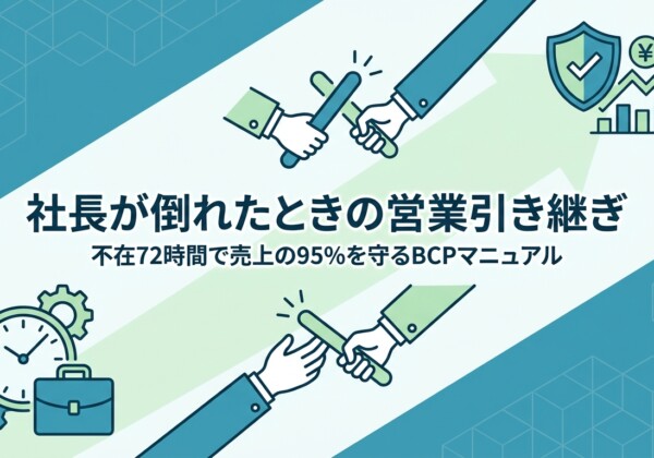 社長が倒れたときの営業引き継ぎ｜不在72時間で売上の95%を守るBCPマニュアル