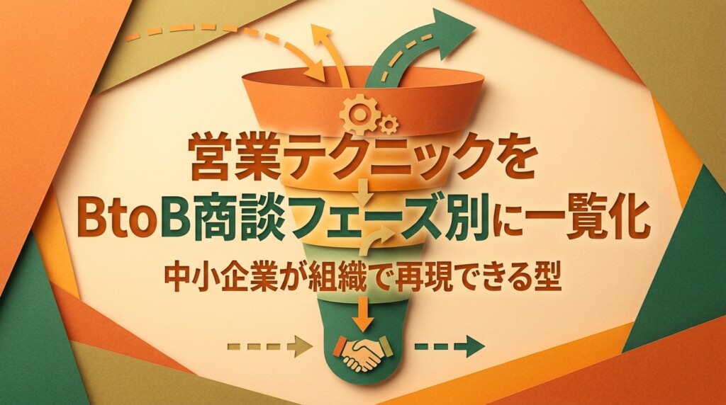 営業テクニックをBtoB商談フェーズ別に一覧化|中小企業が組織で再現できる型
