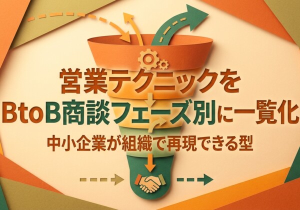 営業テクニックをBtoB商談フェーズ別に一覧化｜中小企業が組織で再現できる型